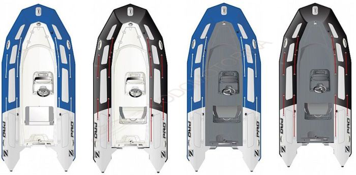Надувная лодка ZODIAC PRO 500 TOURING PVC BLACK LIGHT GREY TUBE - WHITE HULL
