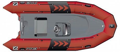 Лодка надувная ZODIAC PRO 500 ПВХ ( красно-серая )
